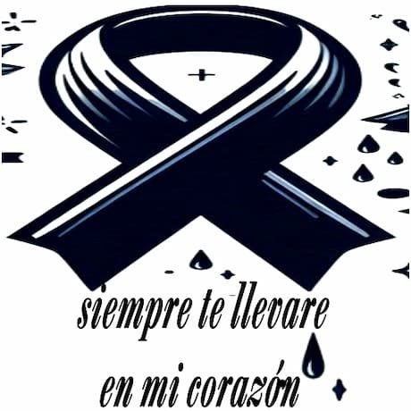 Liston de duelo con agua para representar luto