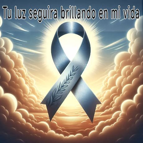 una foto de lazo fúnebre con una frase de luto representada en las nubes