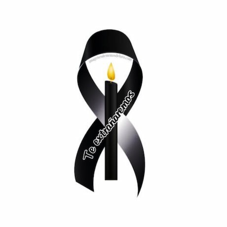 cinta de luto imagen bonita con una vela en medio y una frase triste