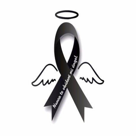 lazos negros de luto con la frase nunca te olvidare en representación de la muerte de un ser querido