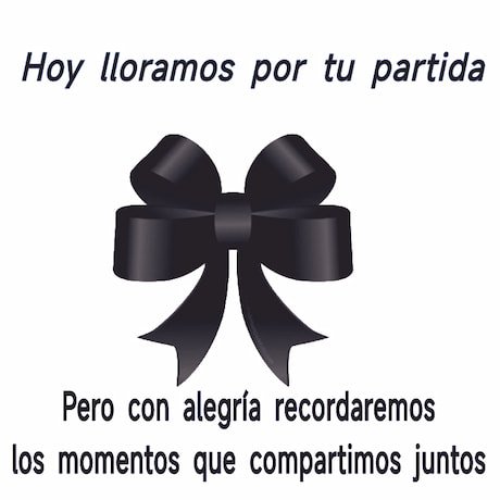 moño de luto con vector, imagen con frase de duelo mas un fondo blanco