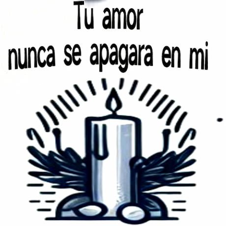 vela de duelo con la frase tu amor nunca se apaga en mi